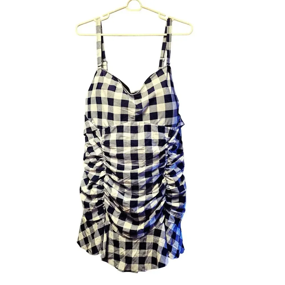 Torrid Gingham blue plaid swim dress size 4x NWOT - Picture 2 of 7